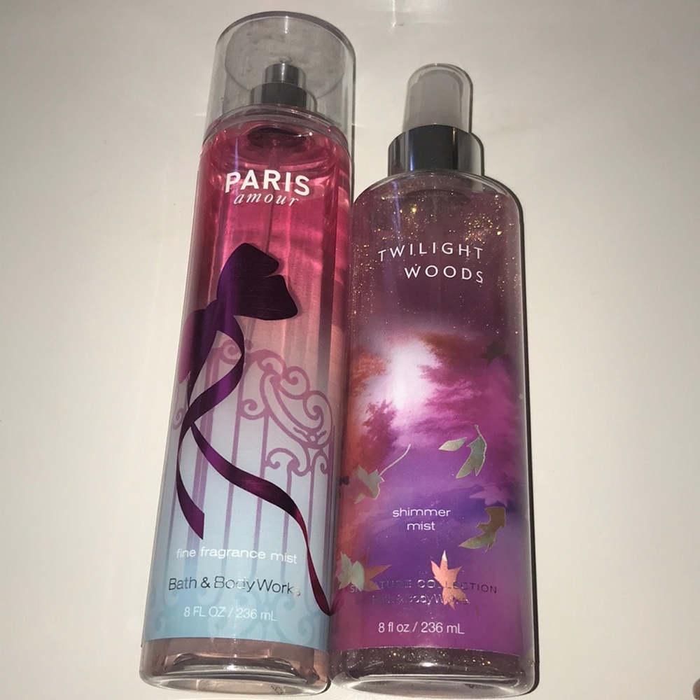 Bath & body works most & shimmer mist.